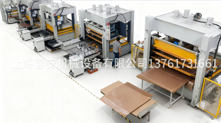 自动上料贴面热压机、PI膜镀锡铜片复合热压机、自动进出料热压机、电子产品热压复合设备