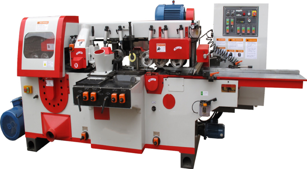 全自动四面刨锯一体机、方木四面刨双横锯、实木先刨后锯、四面刨开片锯联合机